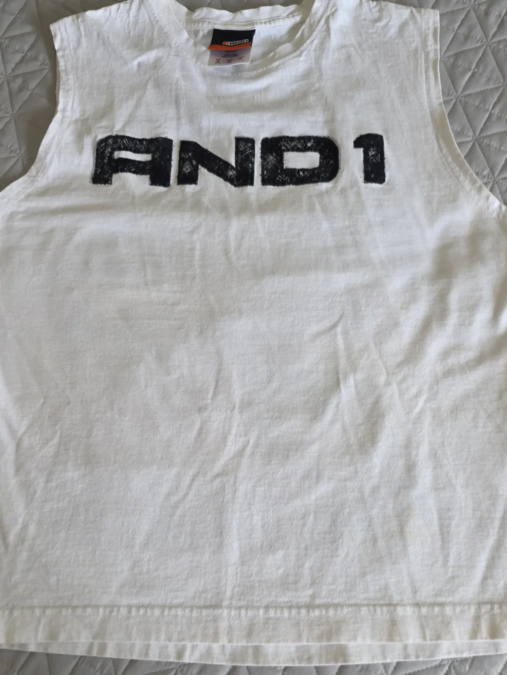 And1 White Tank with Black Logo Graphic